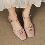 Hartley Buckled Leather Mary-Janes
