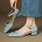 Hartley Buckled Leather Mary-Janes