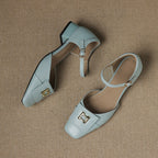Hartley Buckled Leather Mary-Janes