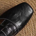 Lawson Square-Toe Leather Mules