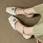 Hartley Buckled Leather Mary-Janes