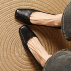 Theo Square-Toe Leather Pumps