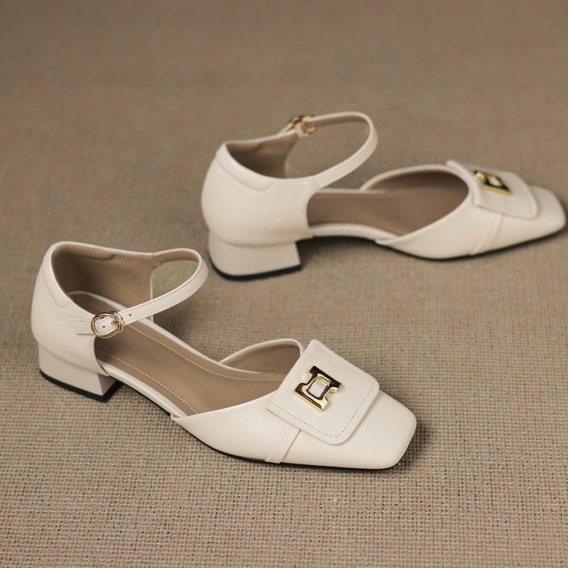 Hartley Buckled Leather Mary-Janes