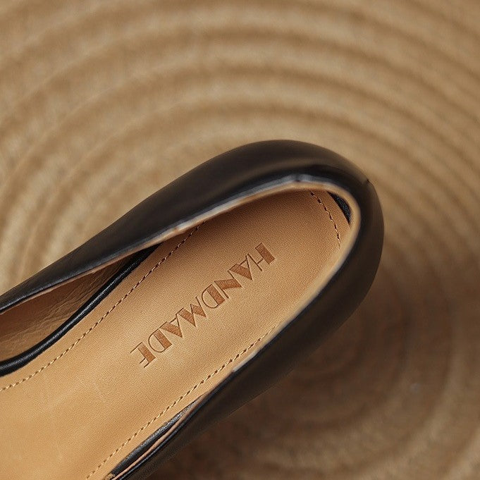 Theo Square-Toe Leather Pumps