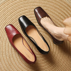 Theo Square-Toe Leather Pumps
