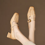Marlowe Leather Mary Jane Heels