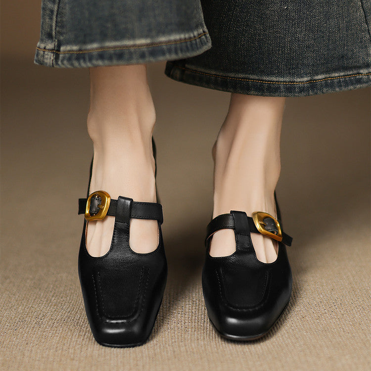 Marlowe Leather Mary Jane Heels