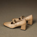 Marlowe Leather Mary Jane Heels