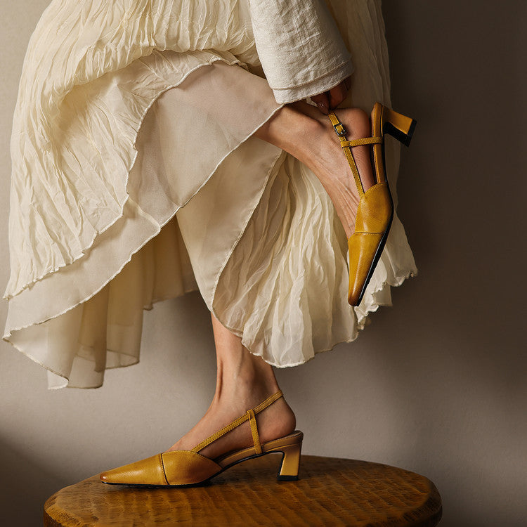 Dante Leather Slingback Heels