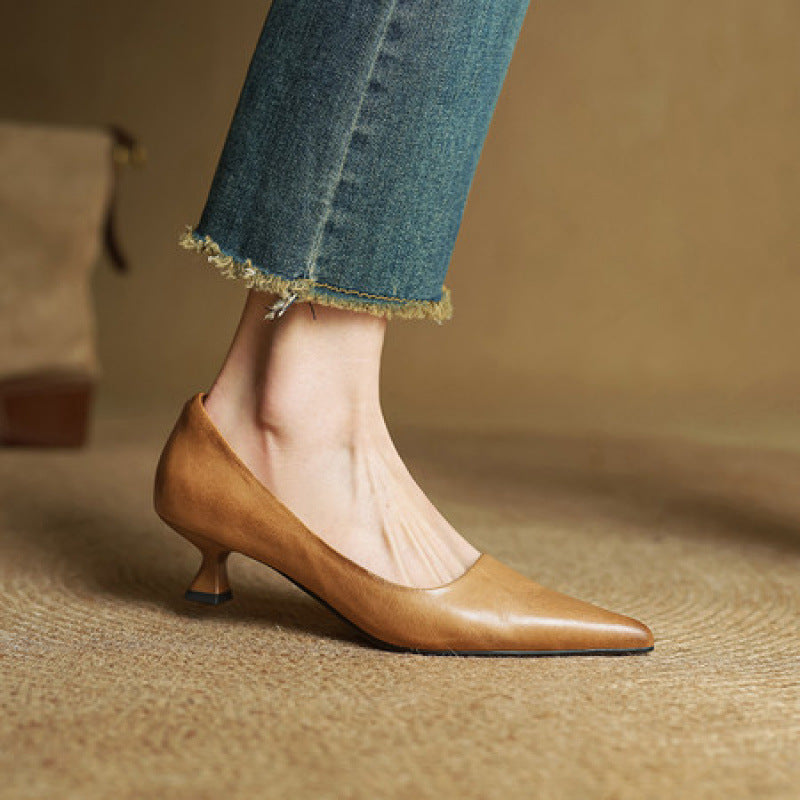 Noah Sculpted Leather Heels