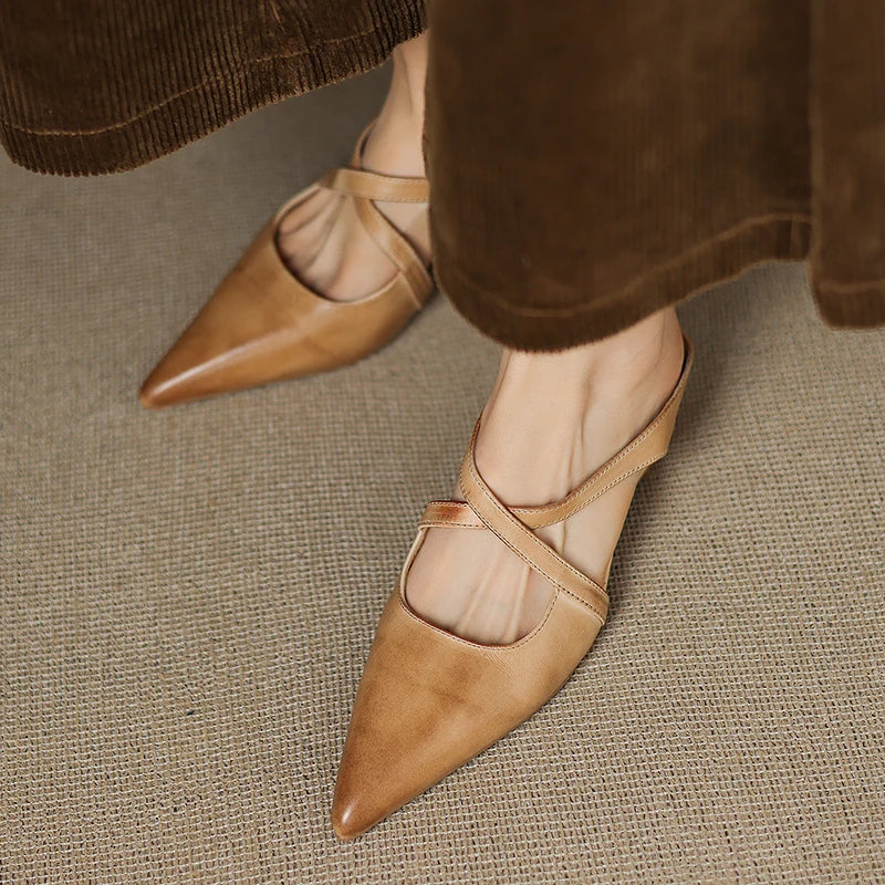 Goldie Leather Mules