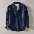 Caleb Linen Mandarin Shirt