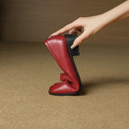Elsie Square-Toe Leather Loafers