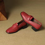 Elsie Square-Toe Leather Loafers