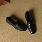 Elsie Square-Toe Leather Loafers