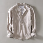 Caleb Linen Mandarin Shirt